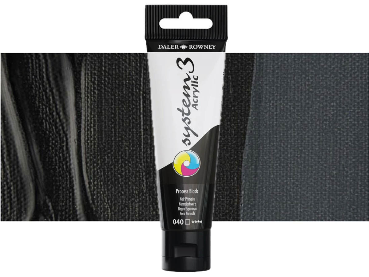 DALER ROWNEY SYSTEM 3 ACRYL 150ML 040 PROCESS BLACK 1