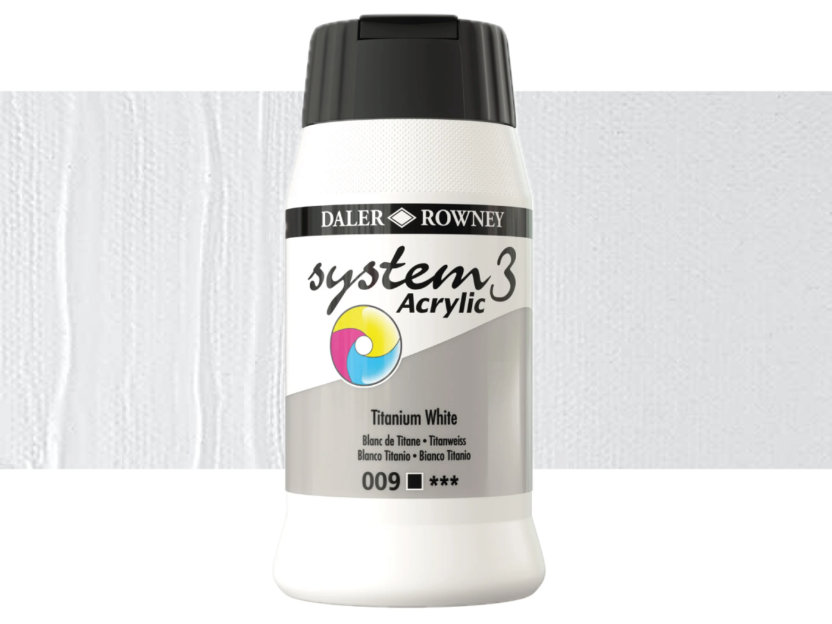 DALER ROWNEY SYSTEM 3 ACRYL 500ML 009 TITANIUM WHITE 1