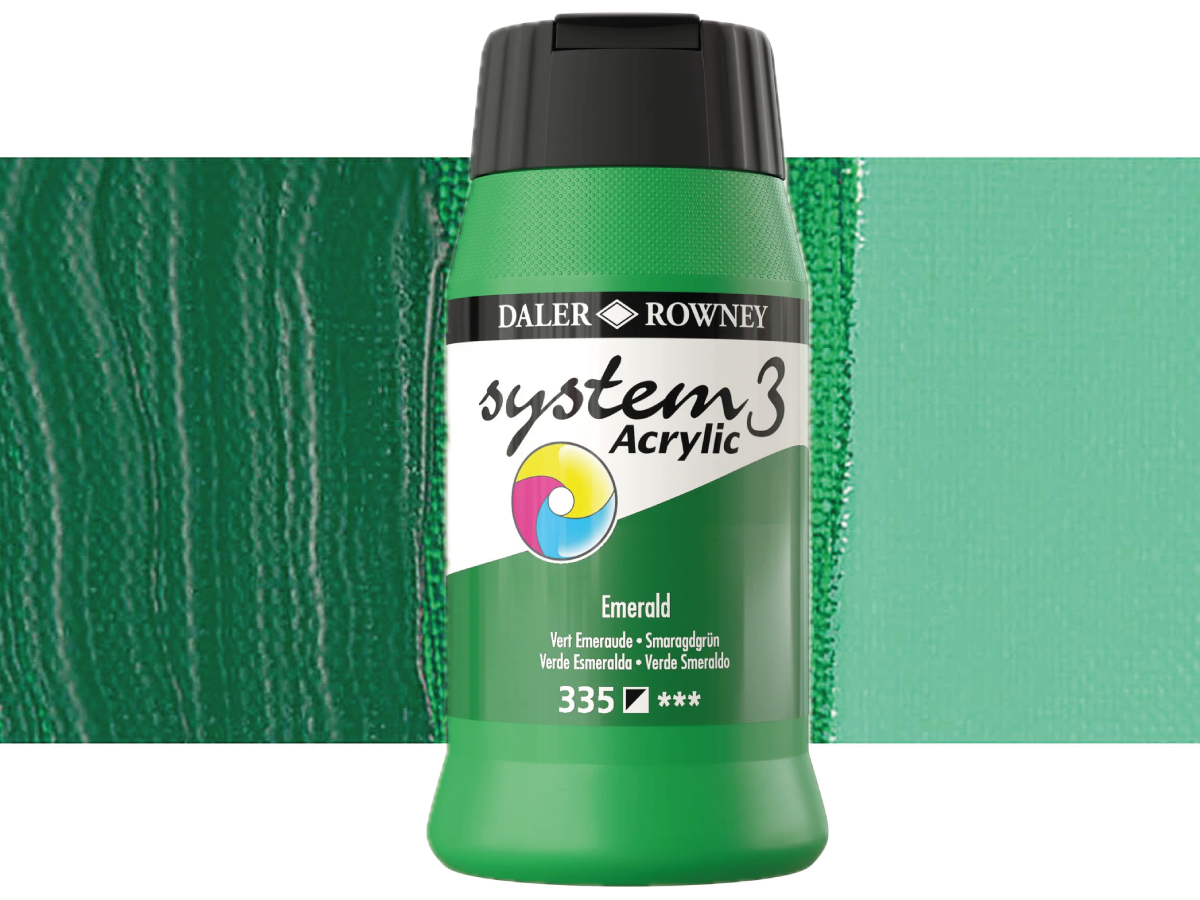 DALER ROWNEY SYSTEM 3 ACRYL 500ML 335 EMERALD 1