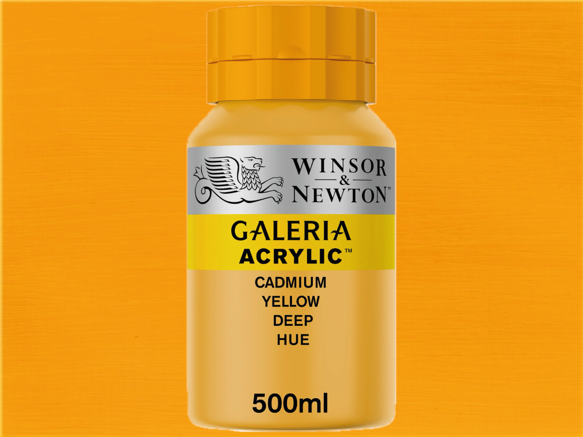 WINSOR & NEWTON GALERIA 500ML 115 KADMIUMGELB DUNKEL FARBTON 1
