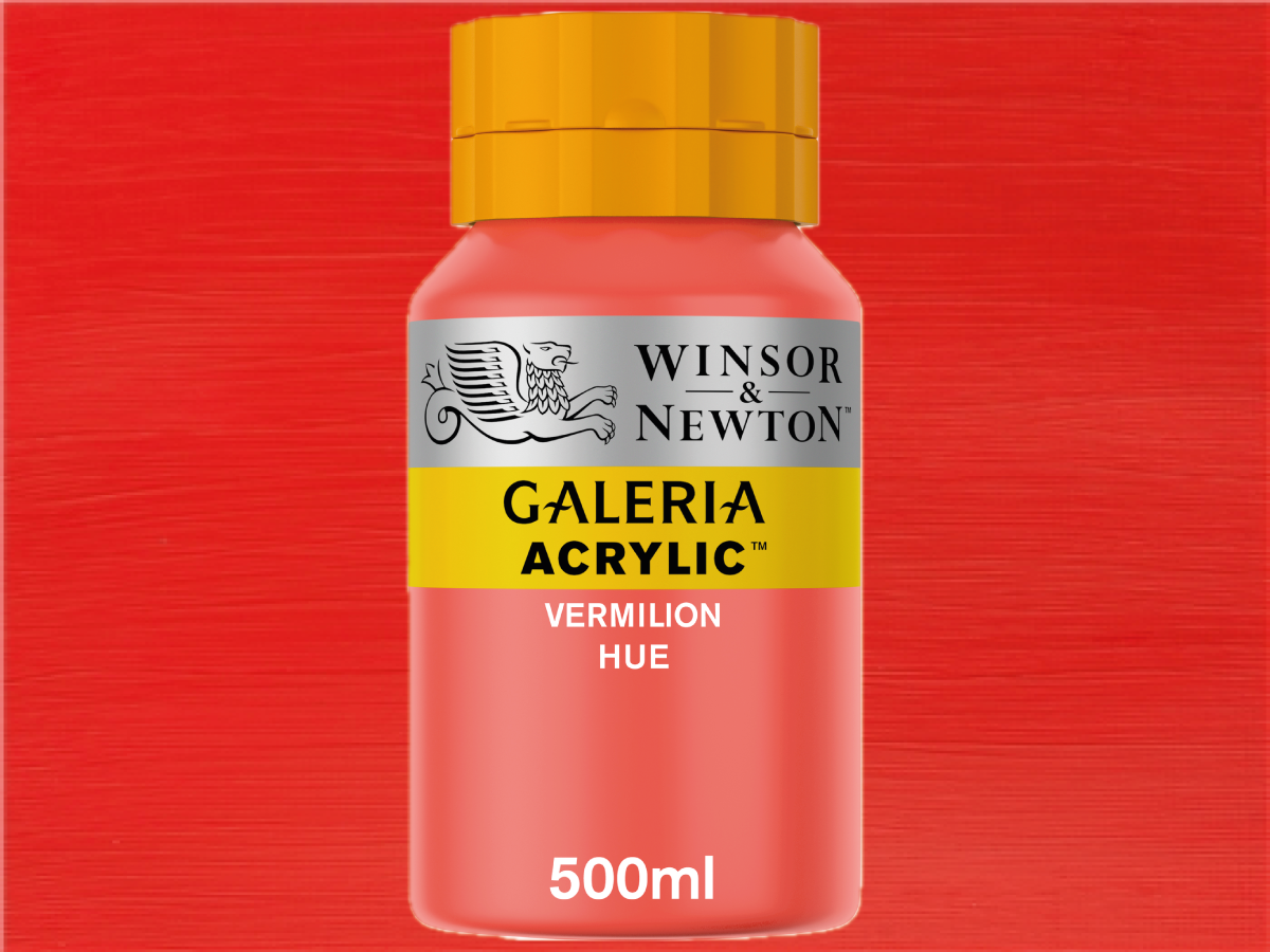 WINSOR & NEWTON GALERIA 500ML 682 ZINNOBERROT FARBTON 1