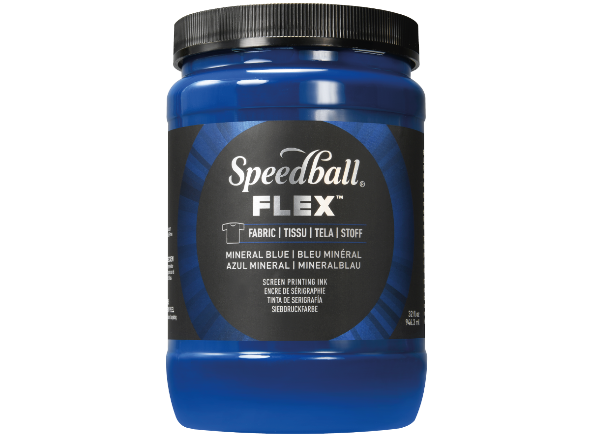 SPEEDBALL FLEX SCREEN PRINTING FABRIC INK 946ML MINERAL BLUE 1