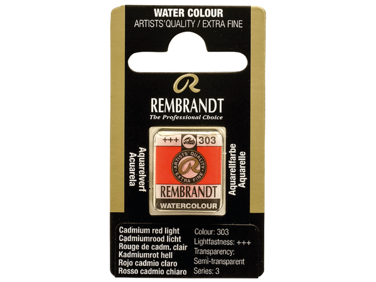 REMBRANDT AQUARELVERF 1/2 NAP S3 303 CADMIUMROOD LICHT OP=OP 1