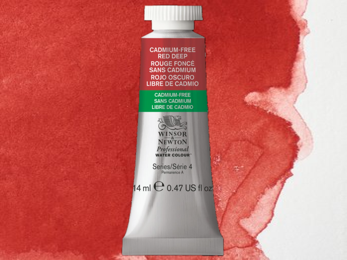 WINSOR & NEWTON AQUARELLFARBE 14ML 895 CADMIUM FREE RED DEEP 1