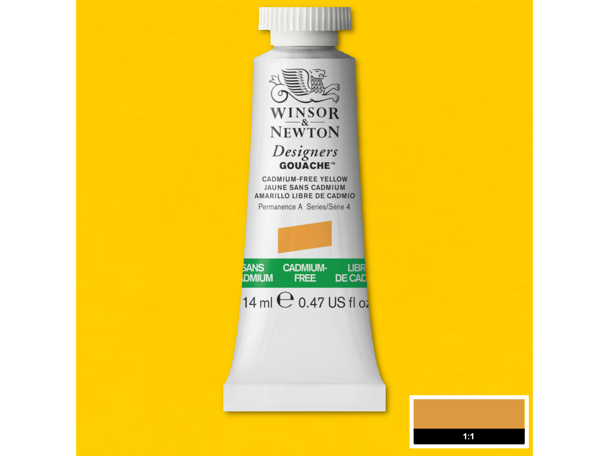 WINSOR & NEWTON DESIGNERS GOUACHE 14ML 890 CADMIUM FREE YELLOW 1