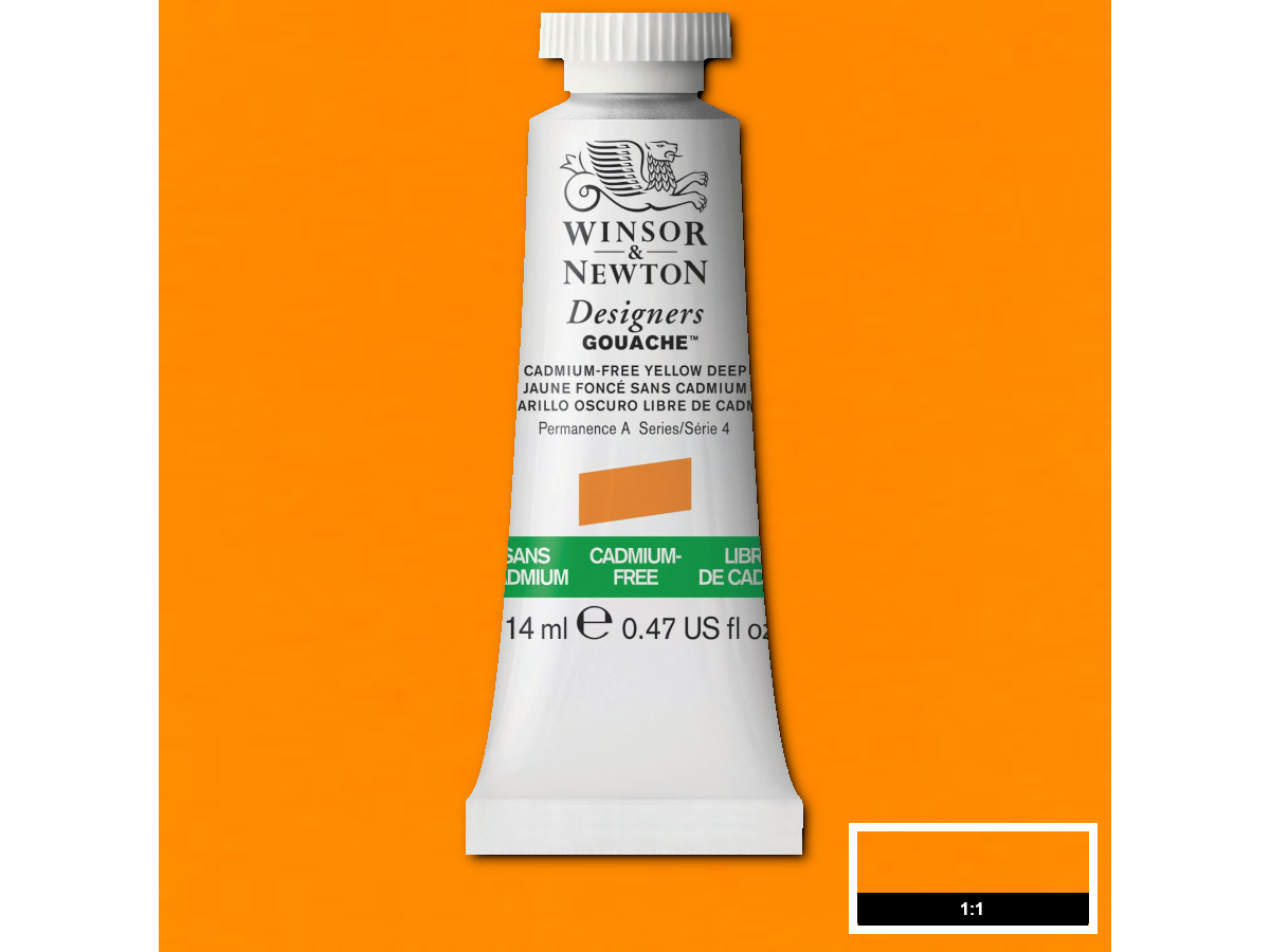 WINSOR & NEWTON DESIGNERS GOUACHE 14ML 891 CADMIUM FREE YELLOW DEEP 1