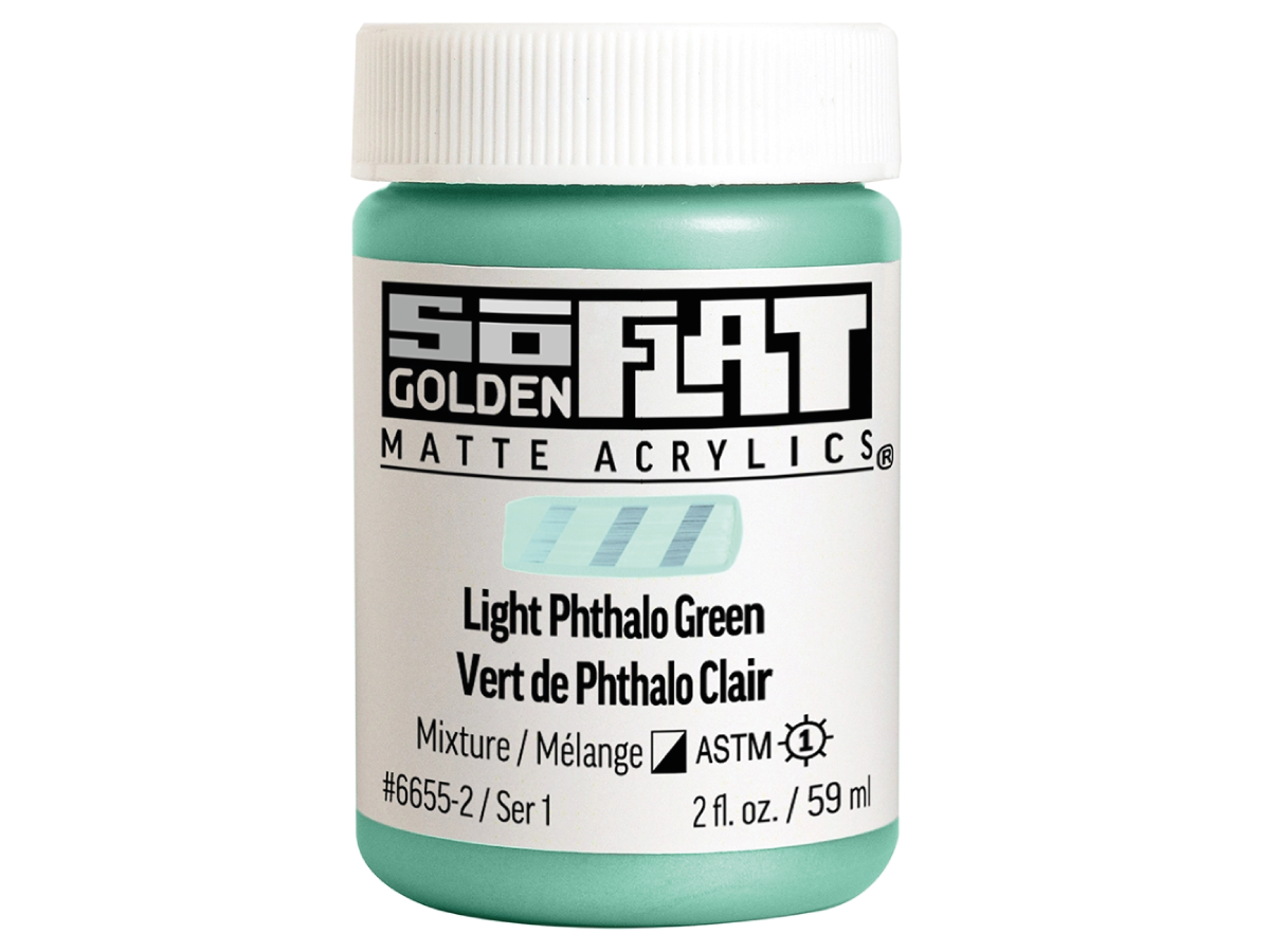 GOLDEN SOFLAT ACRYLIC 59ML 6655 LIGHT PHTHALO GREEN 1