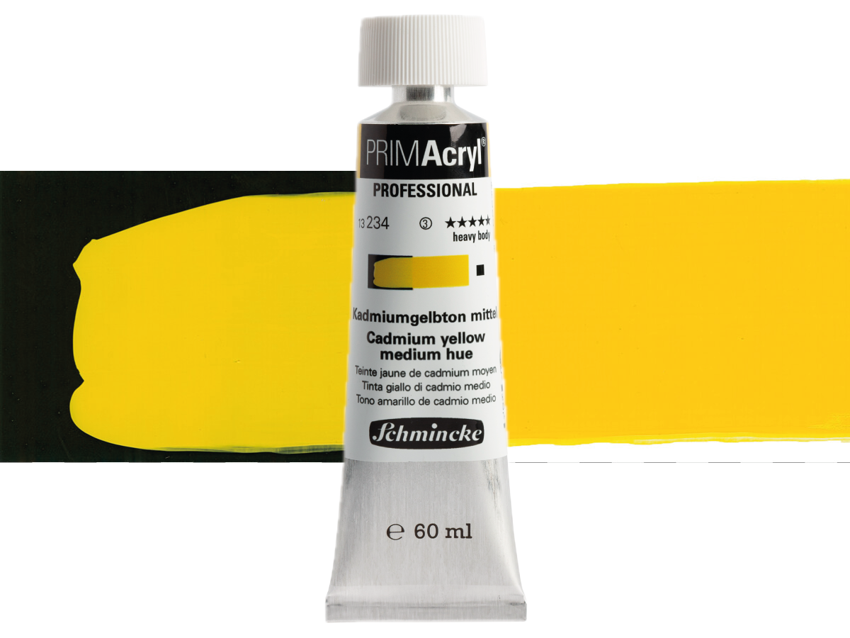 SCHMINCKE PRIMACRYL 60ML S3 234 CADMIUM YELLOW MEDIUM HUE 1
