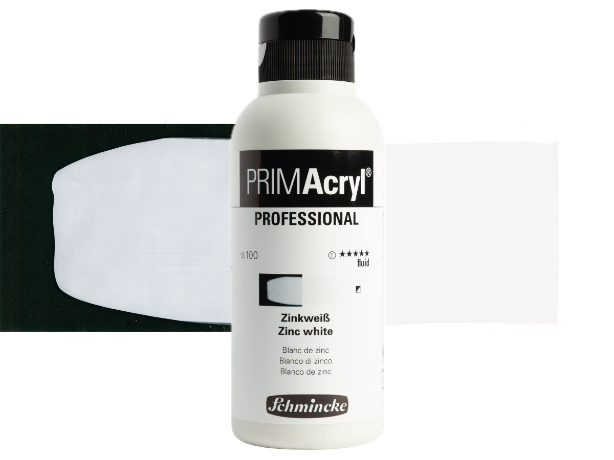 SCHMINCKE PRIMACRYL FLUID 250ML S1 100 ZINC WHITE 1