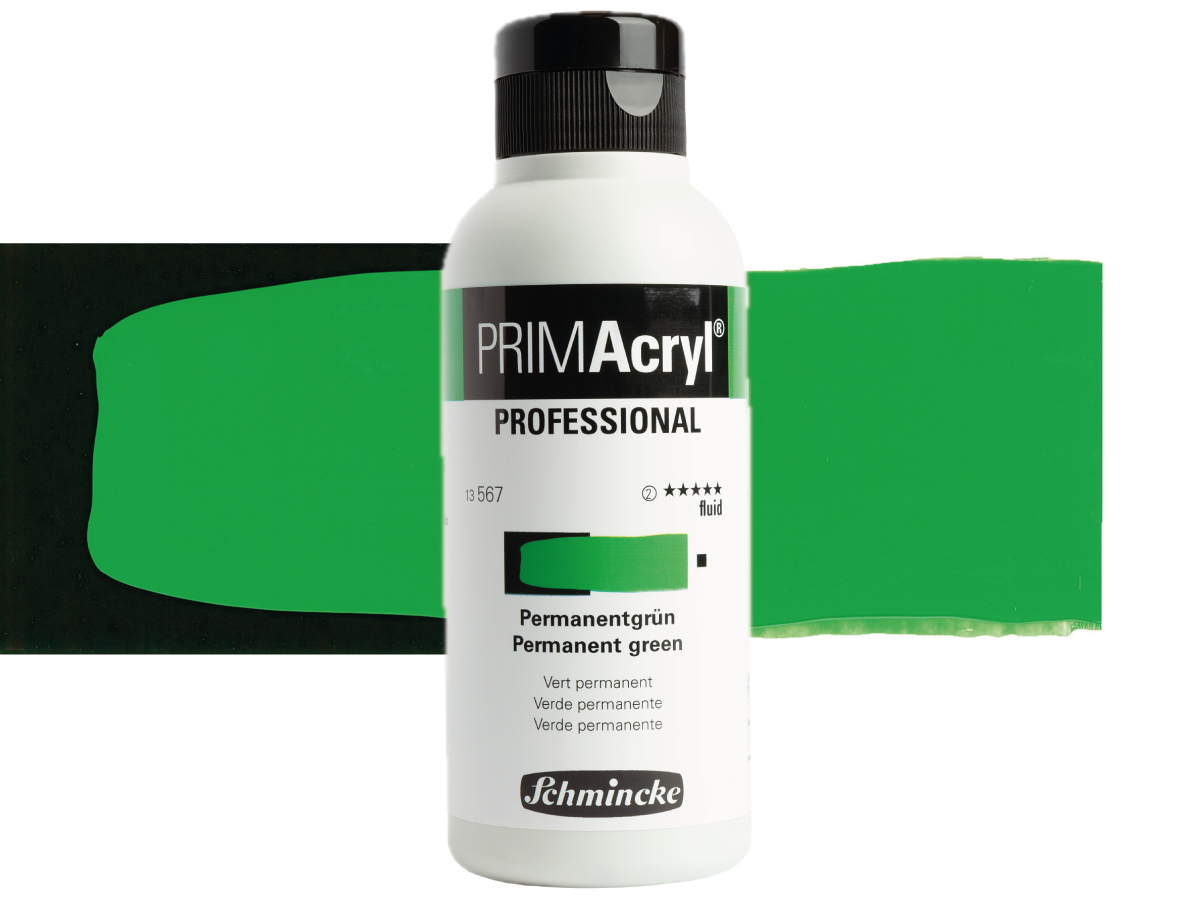 SCHMINCKE PRIMACRYL FLUID 250ML S2 567 PERMANENT GREEN 1
