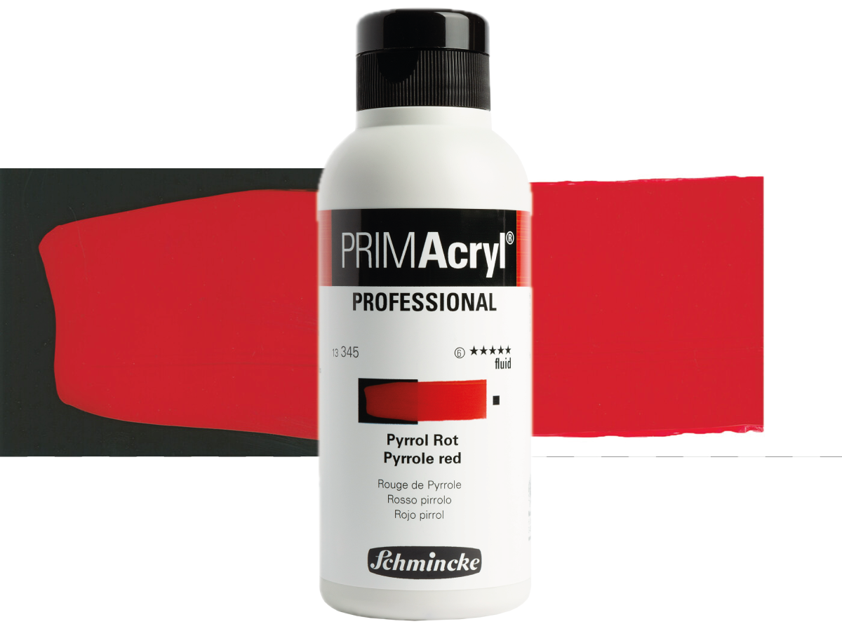 SCHMINCKE PRIMACRYL FLUID 250ML S6 345 PYRROLE RED 1