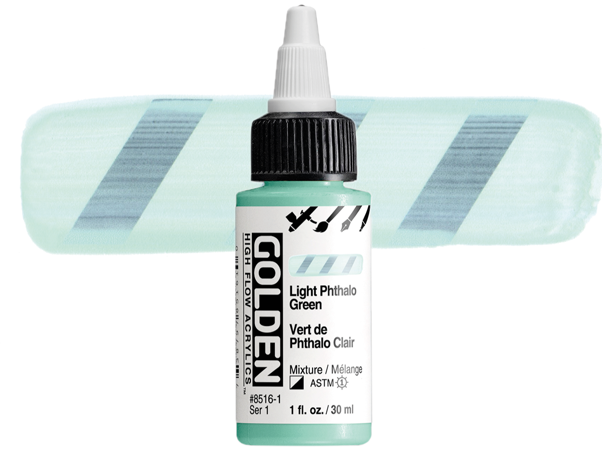 GOLDEN HIGH FLOW ACRYL 30ML S1 LIGHT PHTHALO GREEN 1
