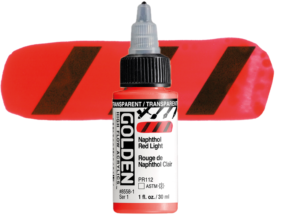GOLDEN HIGH FLOW ACRYL 30ML S1 TRANSP. NAPHTOL RED LIGHT 1