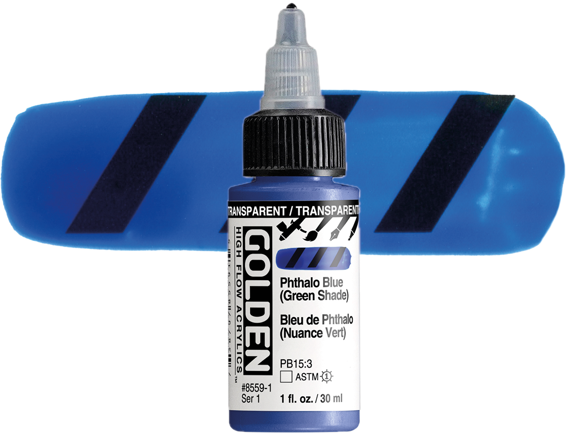 GOLDEN HIGH FLOW ACRYL 30ML S1 TRANSP. PHTHALO BLUE GS 1
