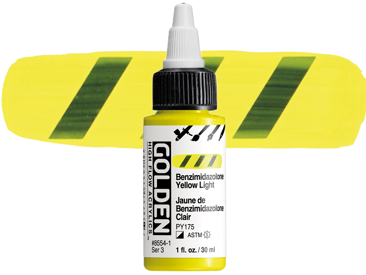 GOLDEN HIGH FLOW ACRYL 30ML S3 8554 BENZIMIDALOZONE YELLOW LIGHT 1