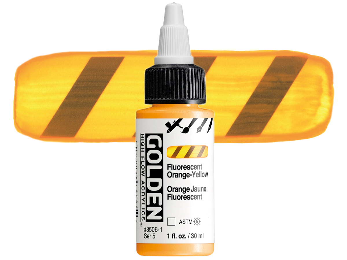 GOLDEN HIGH FLOW ACRYL 30ML S5 FLUORESCENT ORANGE-YELLOW 1