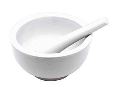 PORZELLAN-MÖRSER MIT STÖßEL, 15 CM 1