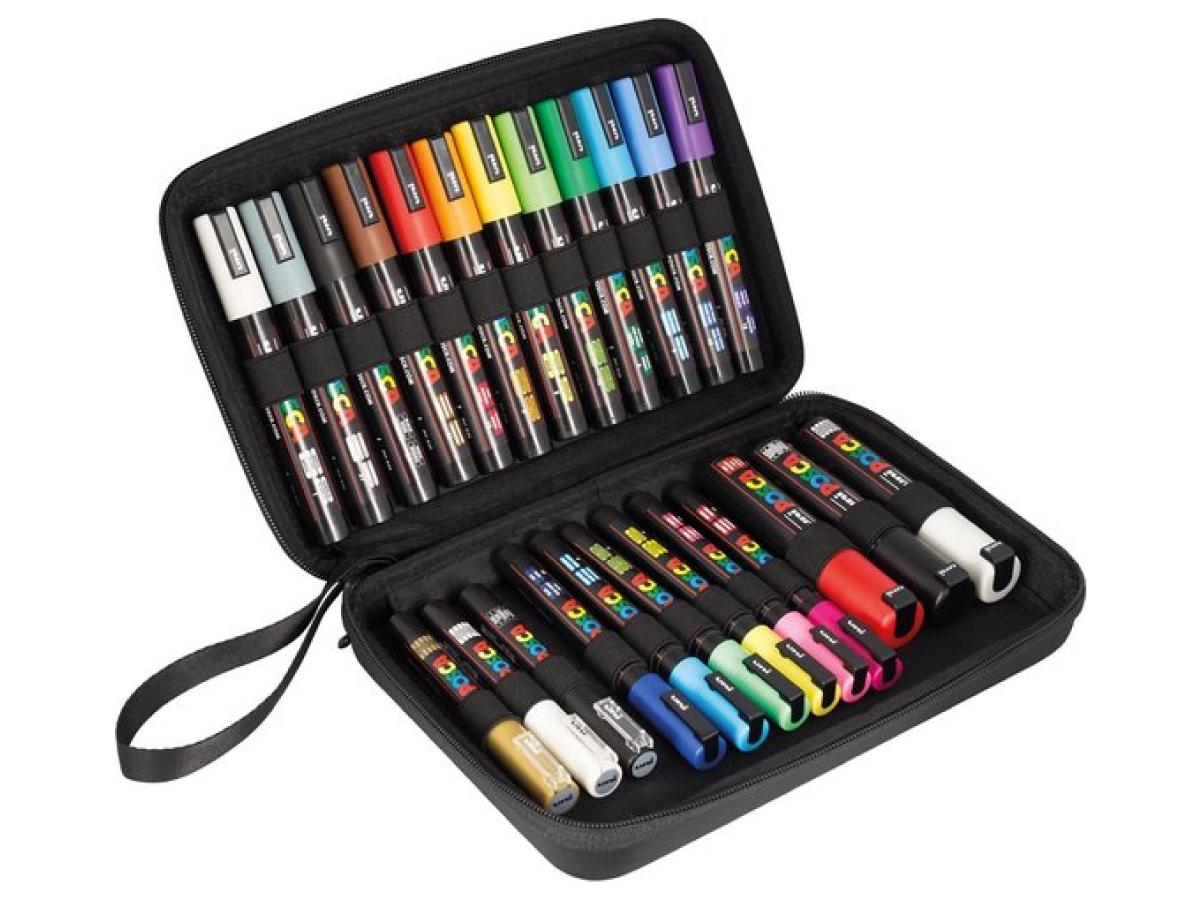 UNI POSCA-SET M 24 IM ETUI 1