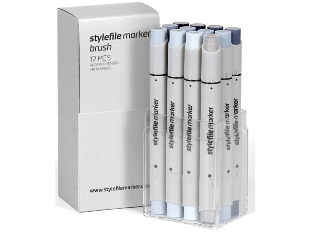 STYLEFILE BRUSH MARKERSET BR12CG 12-DELIG COOL GREY OP=OP 1