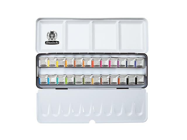 SCHMINCKE AKADEMIE AQUARELL MALKASTEN 24X 1/2 NAPF 1