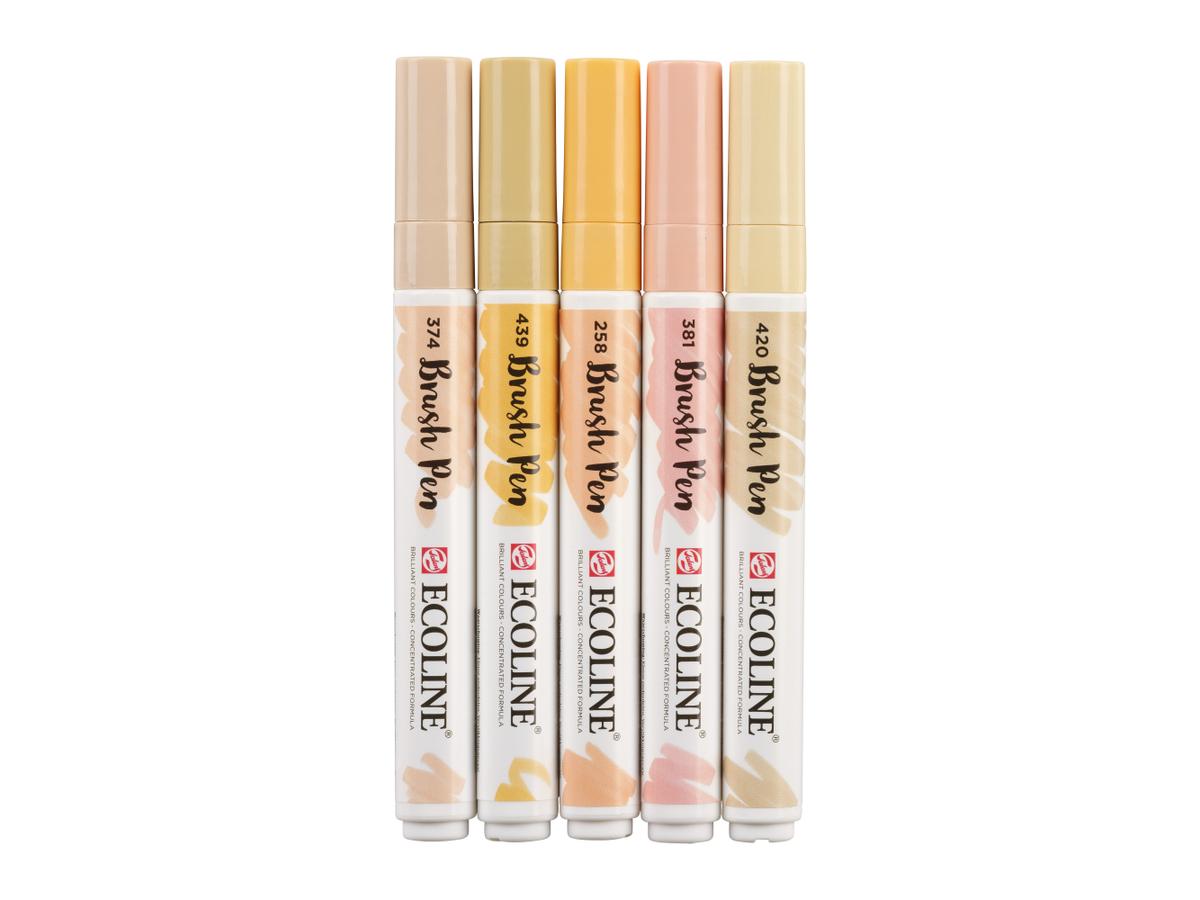 TALENS ECOLINE BRUSH PEN SET 5 BEIGE-ROSA 1
