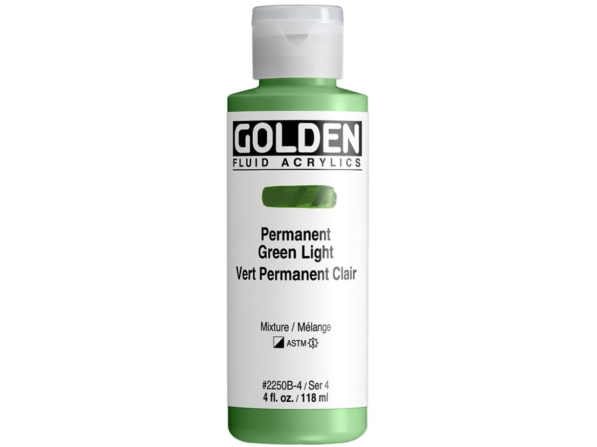 GOLDEN FLUID ACRYL 119ML S4 250 PERMANENTGRÜN HELL 1