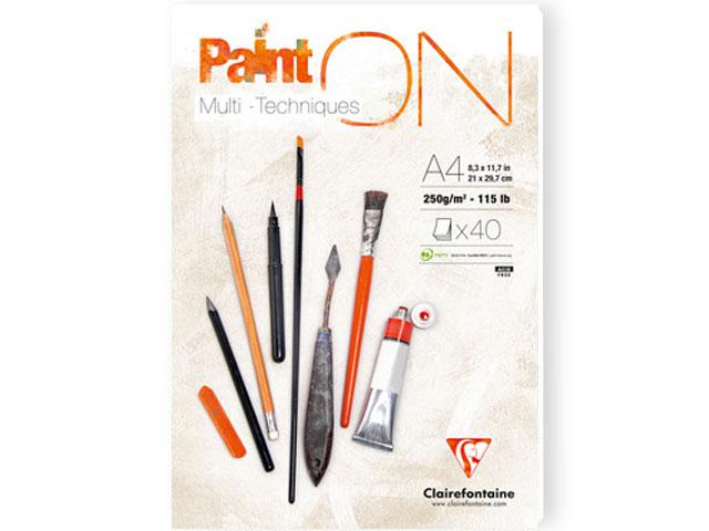 CLAIREFONTAINE PAINT-ON BLOCK A4 250GRAMM 40 BLATT 1
