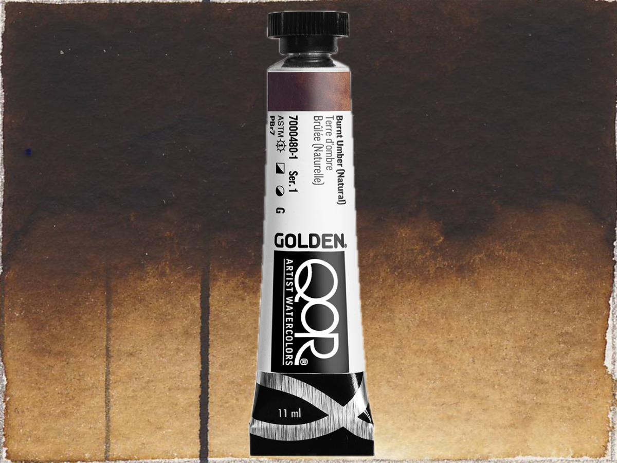GOLDEN QOR WATERCOLOR 11ML SERIE 1 BURNT UMBER (NATUREL) 480 1