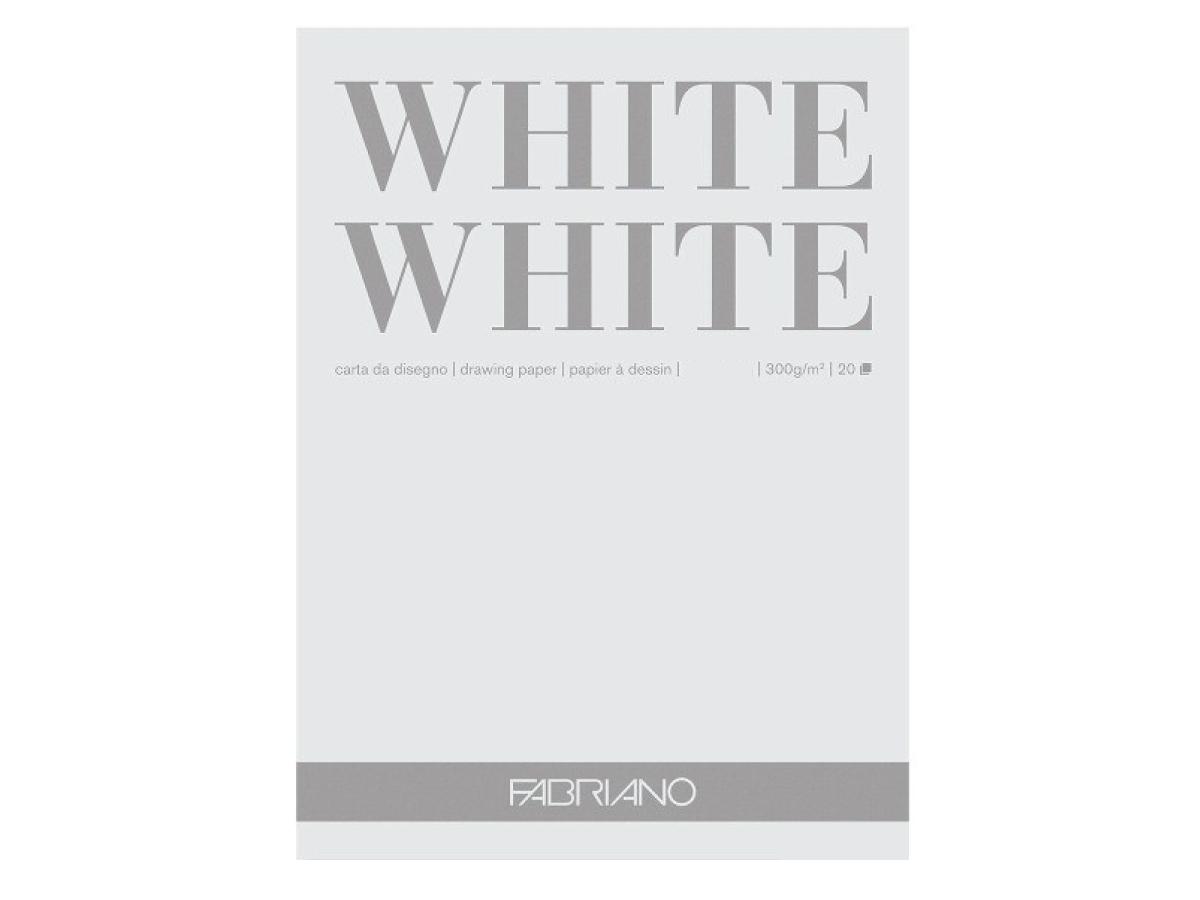FABRIANO WHITE WHITE BLOCK 21x29,7CM 300GR. WEISSES PAPIER 1