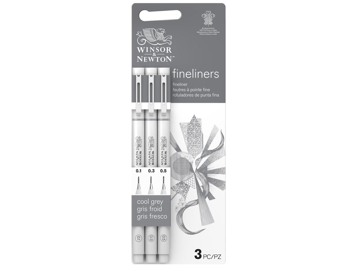 WINSOR & NEWTON FINELINER SET SELEKTION 3 X COOL GREY 1