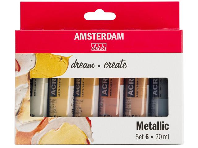TALENS AMSTERDAM ACRYLSET 6 X 20ML METALLIC 1