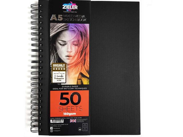 ZIELER MIXED MEDIA SKIZZIERBUCH A5 SPIRAL 150GRAMM 1