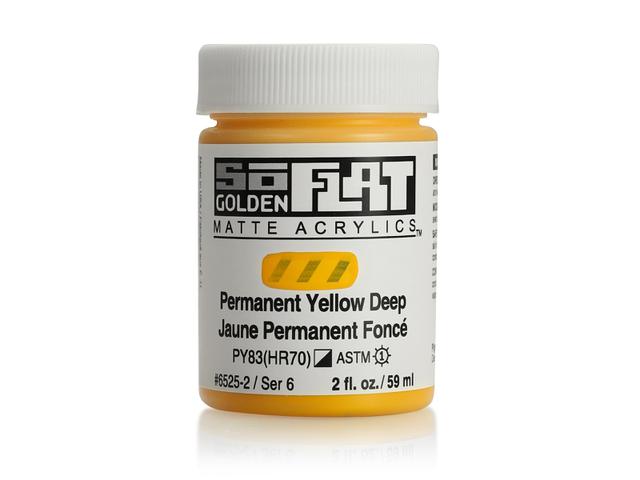 GOLDEN SOFLAT ACRYLIC 59ML 6525 PERMANENT YELLOW DEEP 1