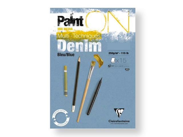 CLAIREFONTAINE PAINT-ON A4 DEMIN BLAU 250GR BLOCK 15BL
 1