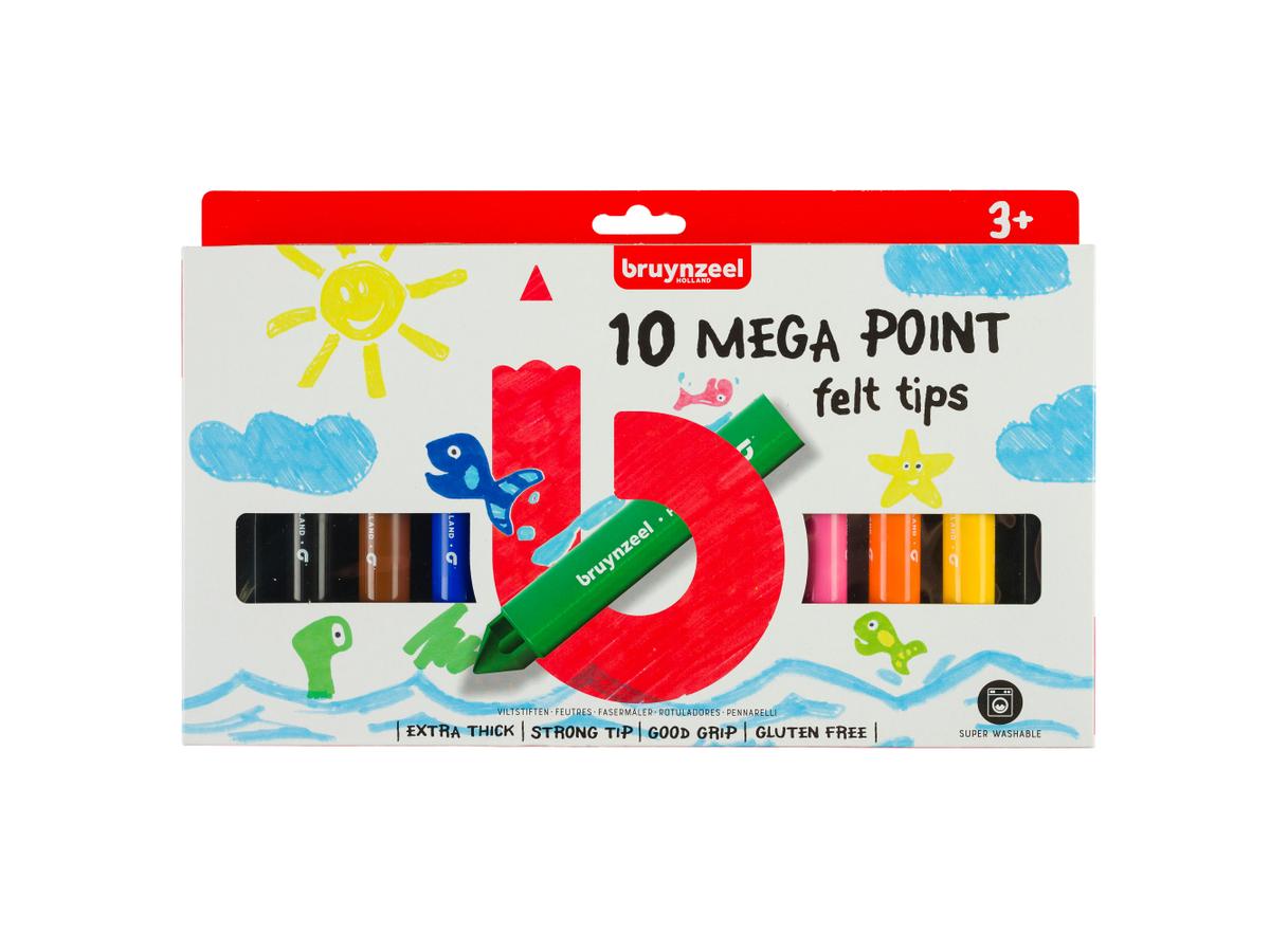 BRUYNZEEL KIDS MEGA POINTS VILTSTIFTEN SET 10 STUKS 1