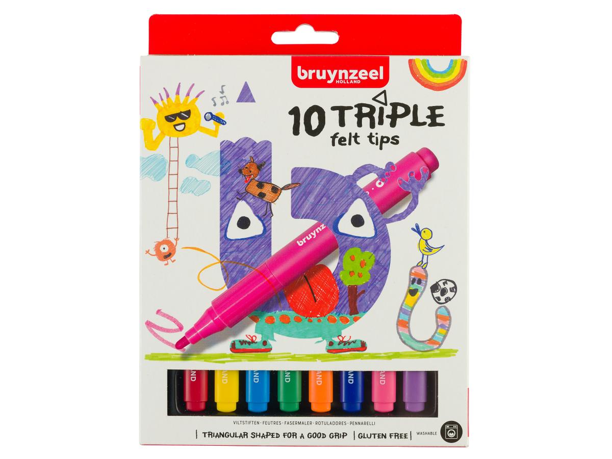 BRUYNZEEL KIDS TRIPLE VILTSTIFTEN SET 10 STUKS 1