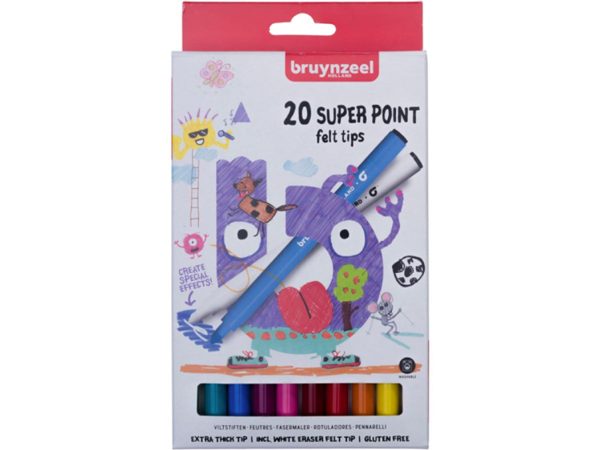 BRUYNZEEL KIDS SUPER POINT VILTSTIFTEN SET 20 STUKS 1