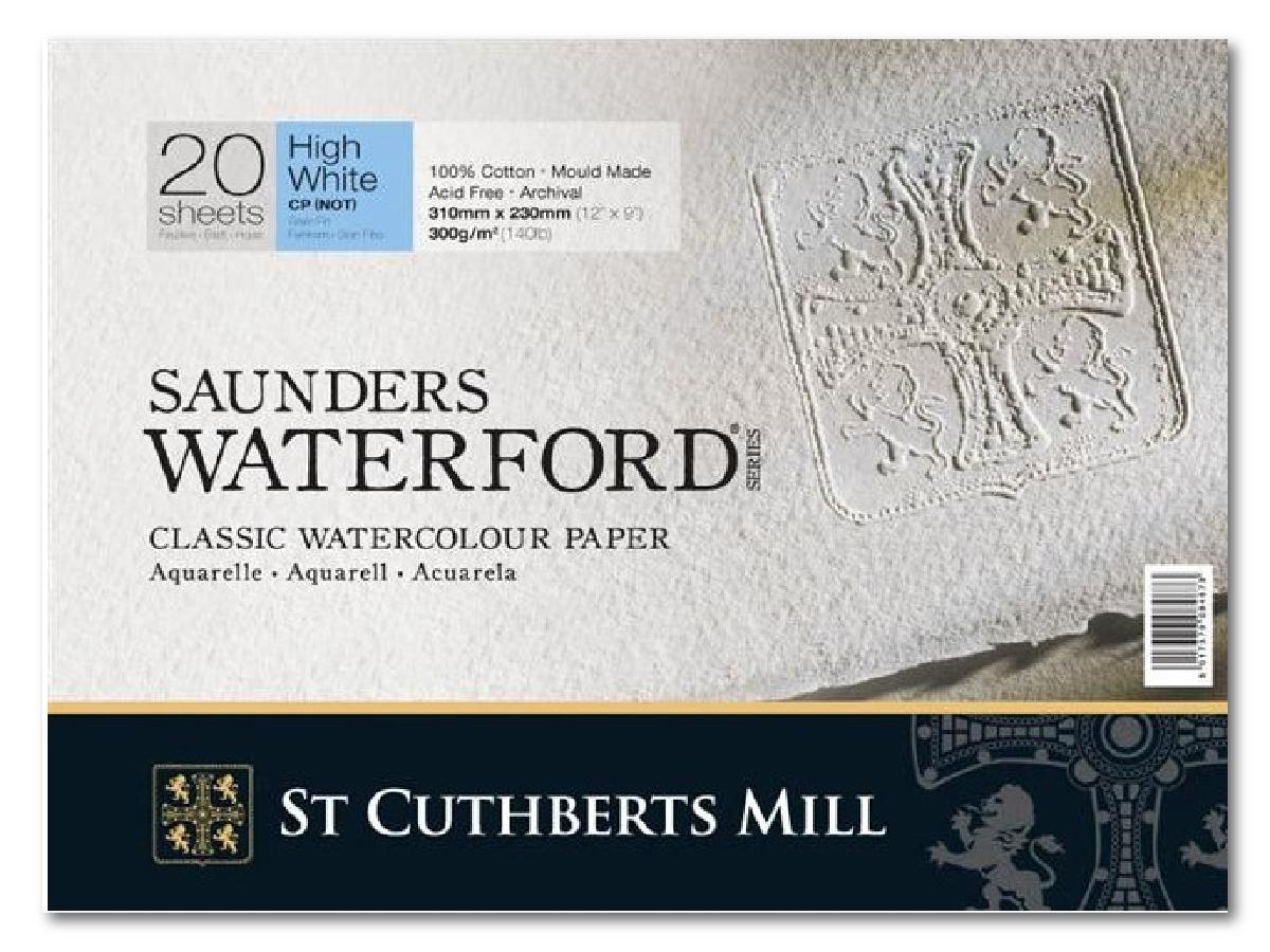 SAUNDERS WATERFORD COLD PRESSED AQUARELLPAPIER 23X31CM 300GRAM 20 BLATT BLOCK 1