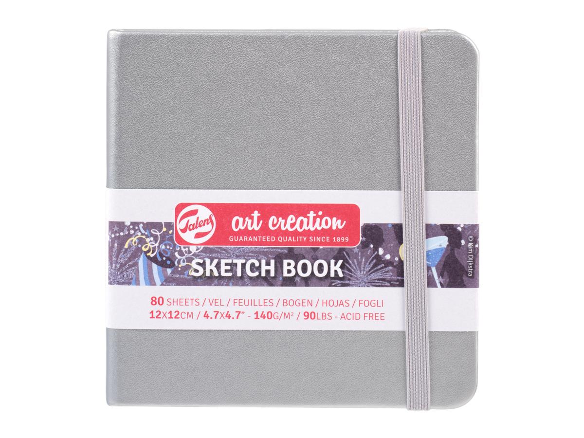 TALENS ART CREATION SKIZZENBUCH GLÄNZEND SILBER 12X12CM 140G 80 BLATT 1