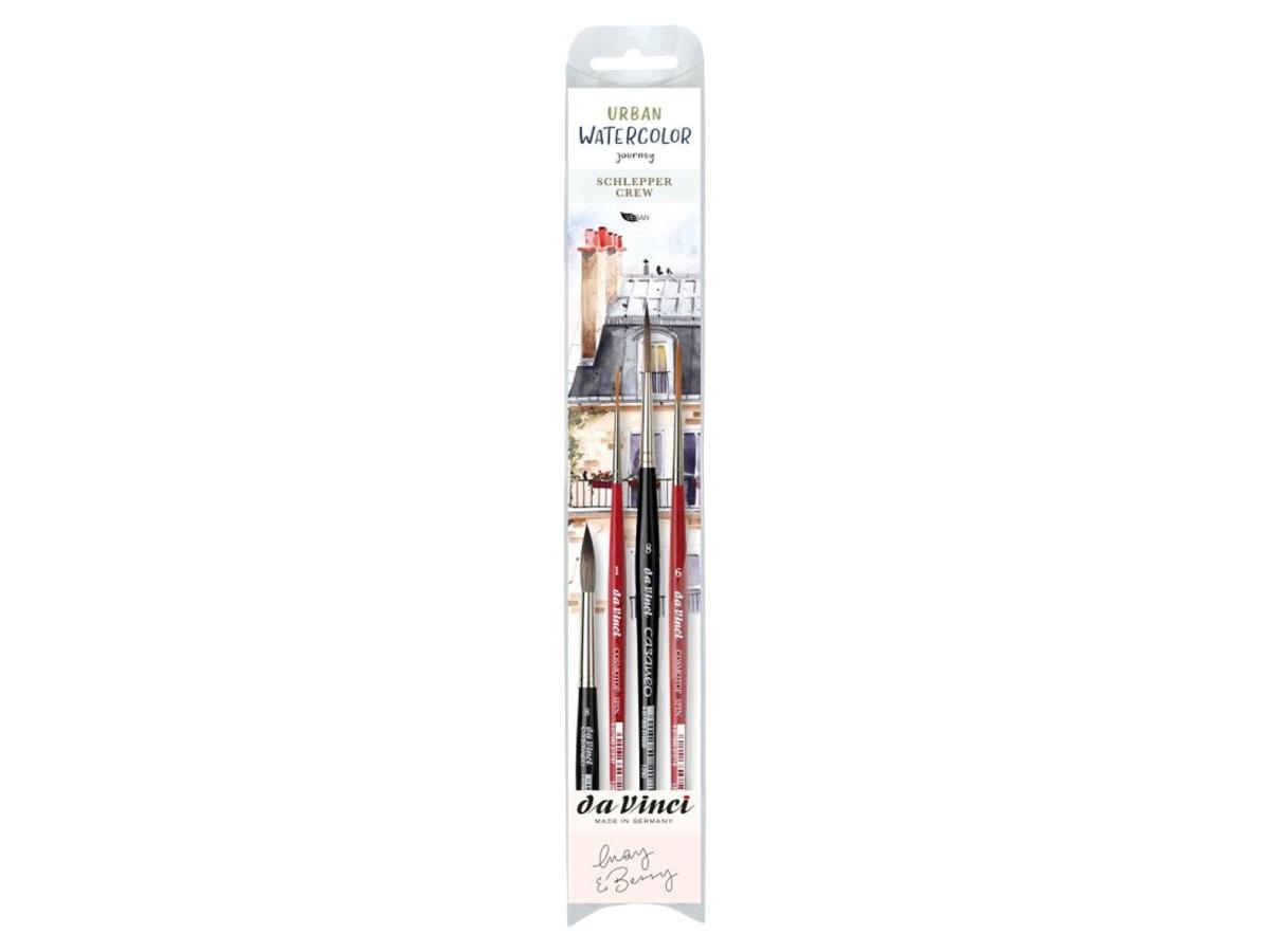 DA VINCI 5602 URBAN WATERCOLOR JOURNEY RIGGER AQUARELLPINSEL SET 4X 1