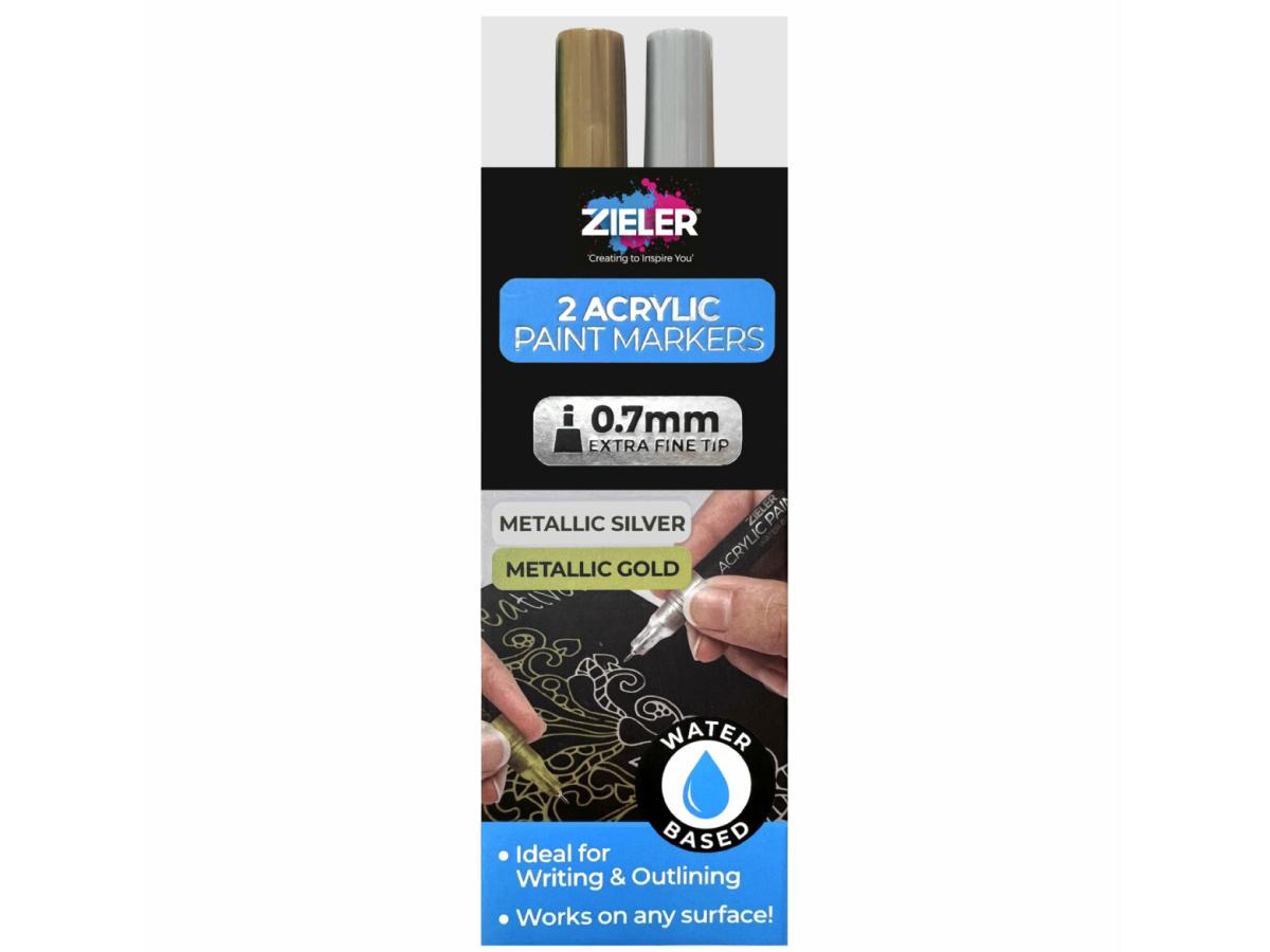 ZIELER PAINT MARKER SET 0,7MM SPITZE GOLD SILBER 2 STÜCK 1