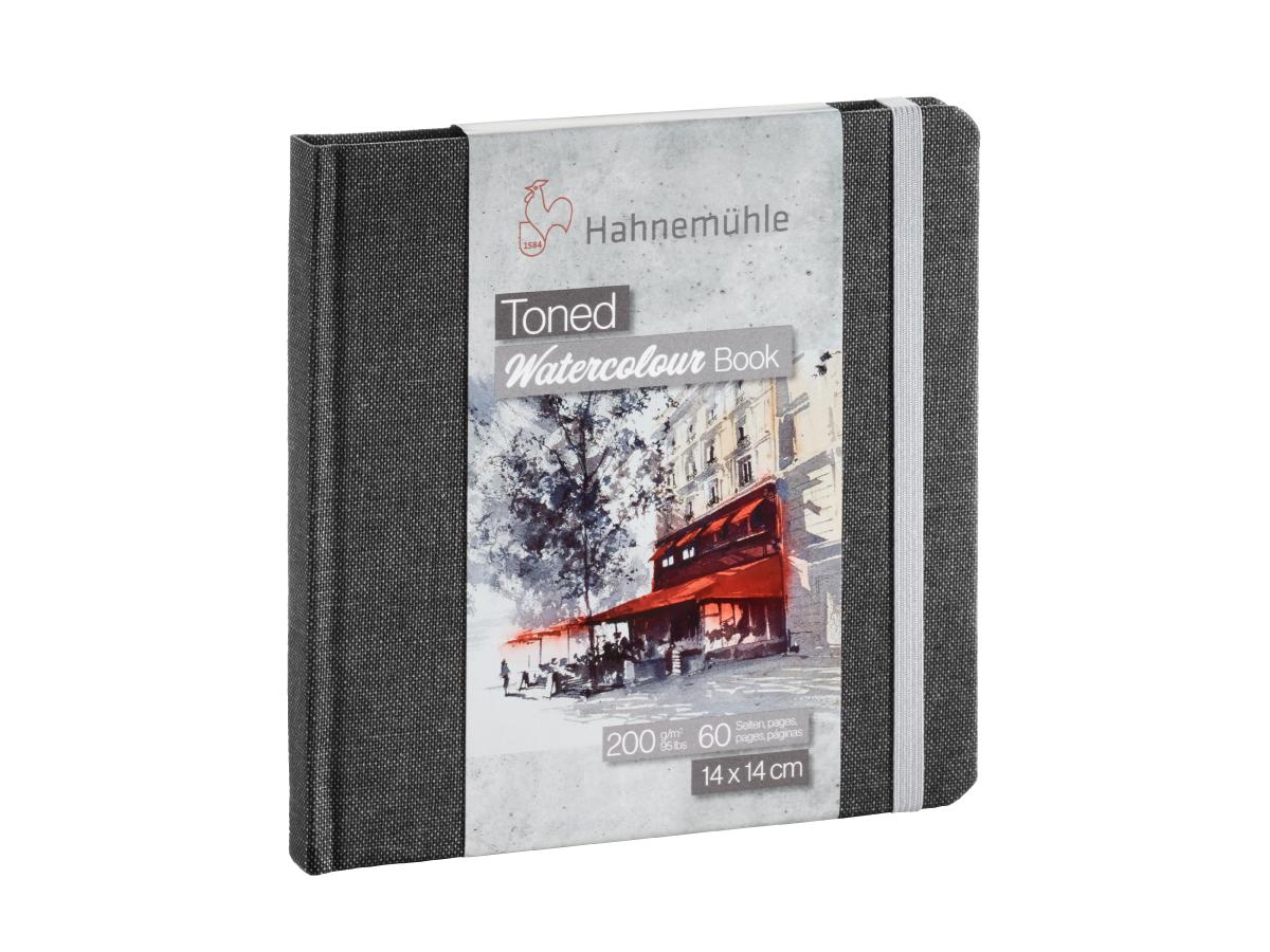 HAHNEMÜHLE TONED WATERCOLOUR BOOK 14X14CM 30 BLATT GRAU 1