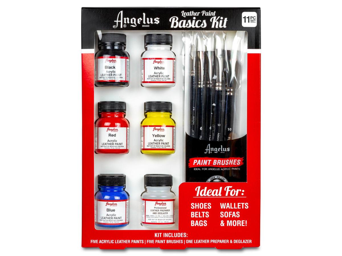 ANGELUS LEDERFARBE STARTER SET 5X + PINSEL 1