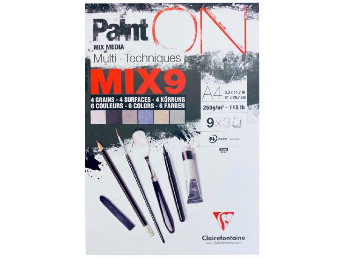 CLAIREFONTAINE PAINT-ON MIX 9  A4 250GRAMM 27 BLATT BLOCK 1