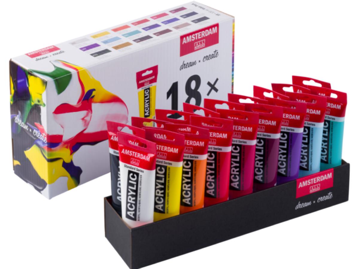 TALENS AMSTERDAM VOLUMEN ACRYLFARBESET 18 X 120ML 1
