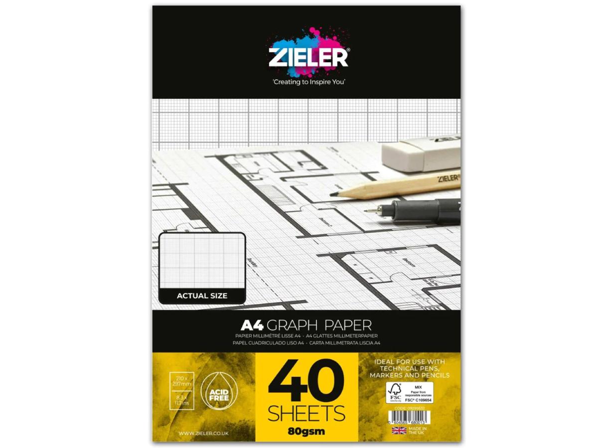 ZIELER  MILLIMETERPAPIER BLOCK  A4 40 BLATT 1
