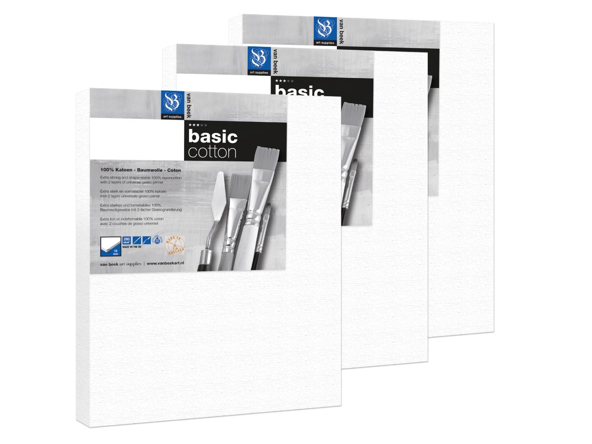 VAN BEEK BASIC BAUMWOLLE KEILRAHMEN 30X40CM SET 3 STÜCK 1