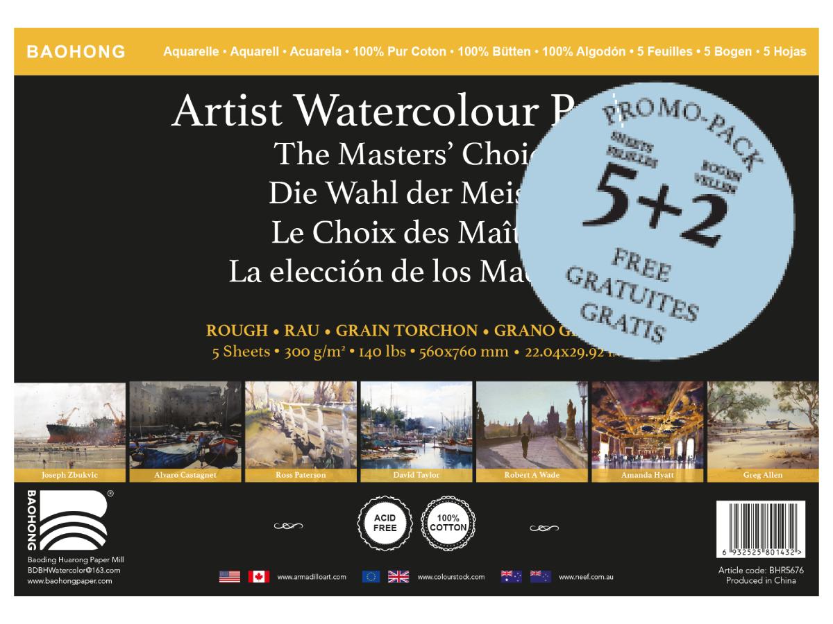 BAOHONG AQUARELLPAPIER 56X76CM RAU 5+2 GRATIS 1