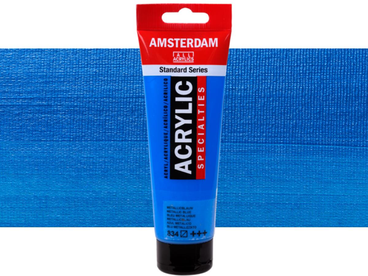 TALENS AMSTERDAM STANDARD ACRYL 120ML 834 METALLISCH BLAU 1