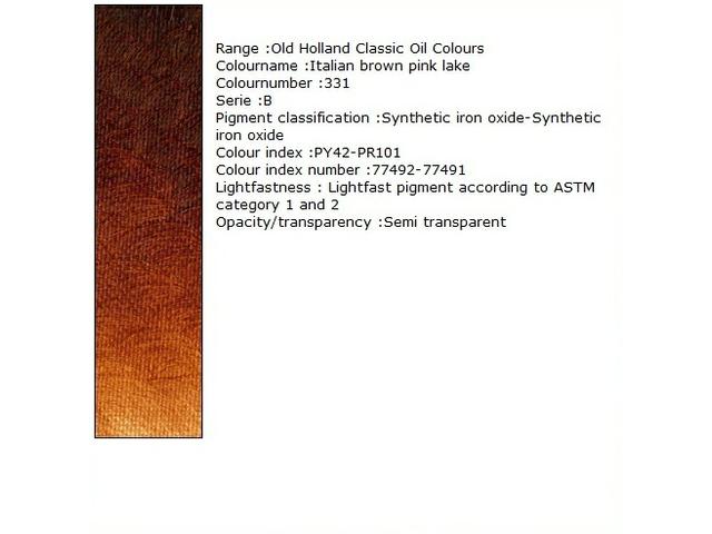 OLD HOLLAND ÖLFARBE B331 40ML ITALIAN BROWN PINK LAKE 1